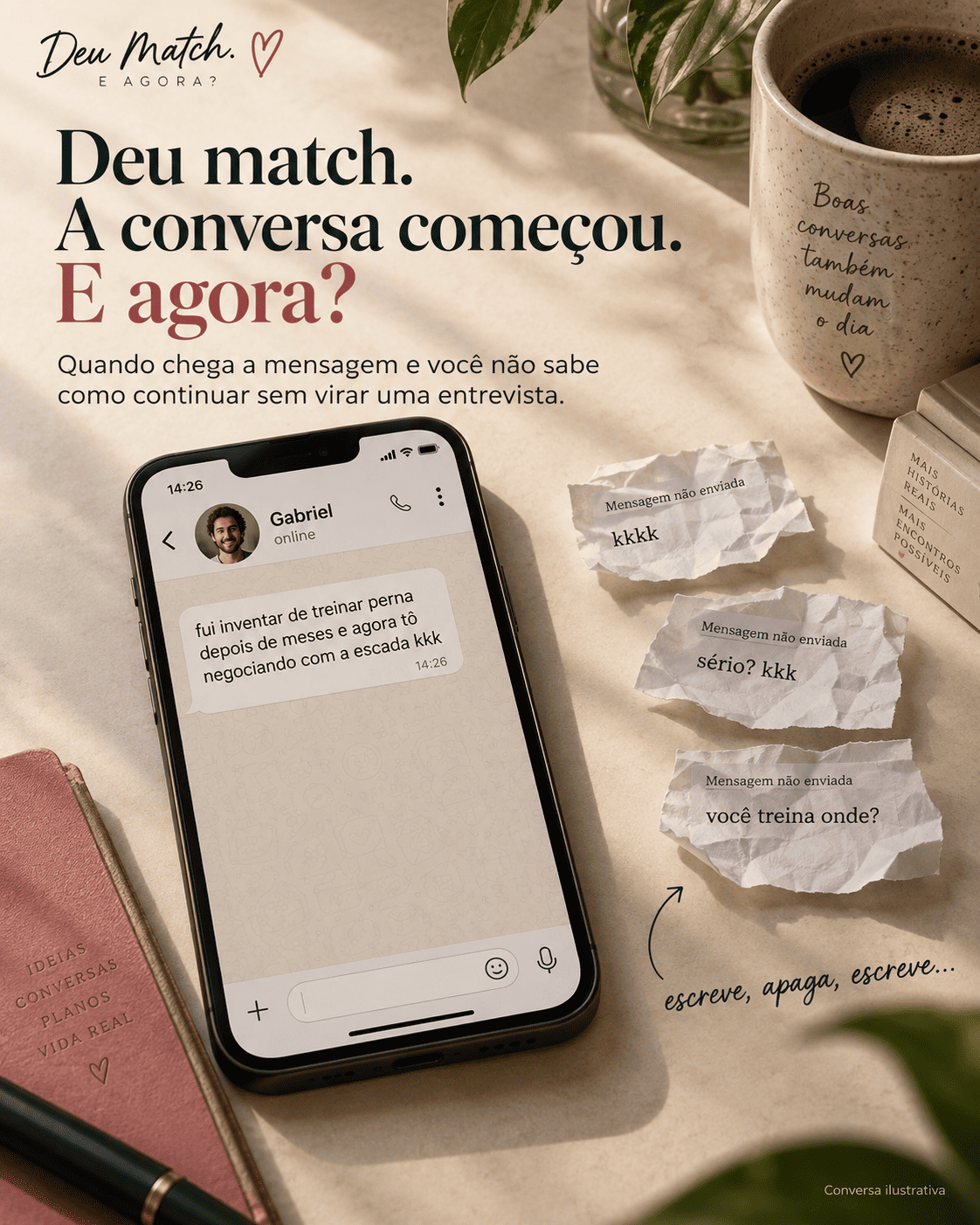 Conversa ilustrativa mostrando o travamento ao tentar responder uma mensagem